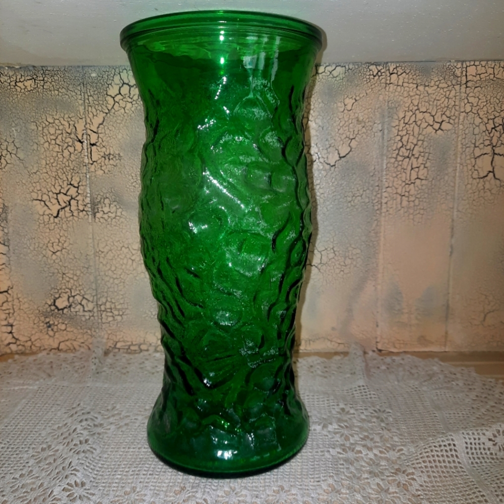 Vintage Hoosier Green Textured Vase
